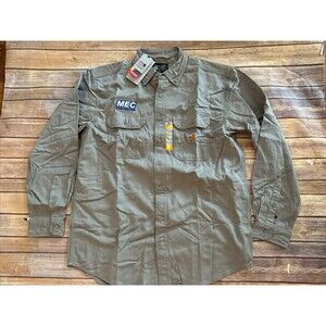 NWT CARHARTT FRS160 Flame Resistant Twill Shirt Men Large gray Workwear MEC